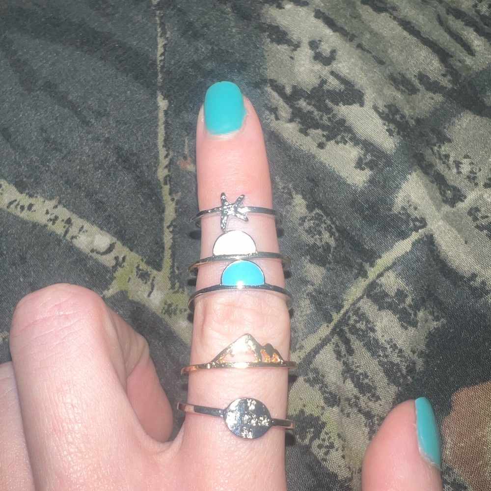 Elegant Silver and Gold Ring Set